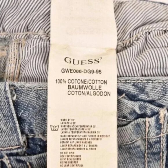 Vintage Guess Denim Jean Mini Skirt Cargo Flap Pockets Size 30 - Picture 9 of 10